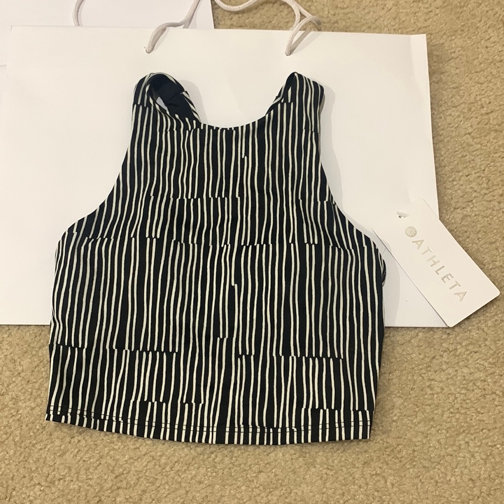 Athleta A-C conscious crop printed bikini top XXS